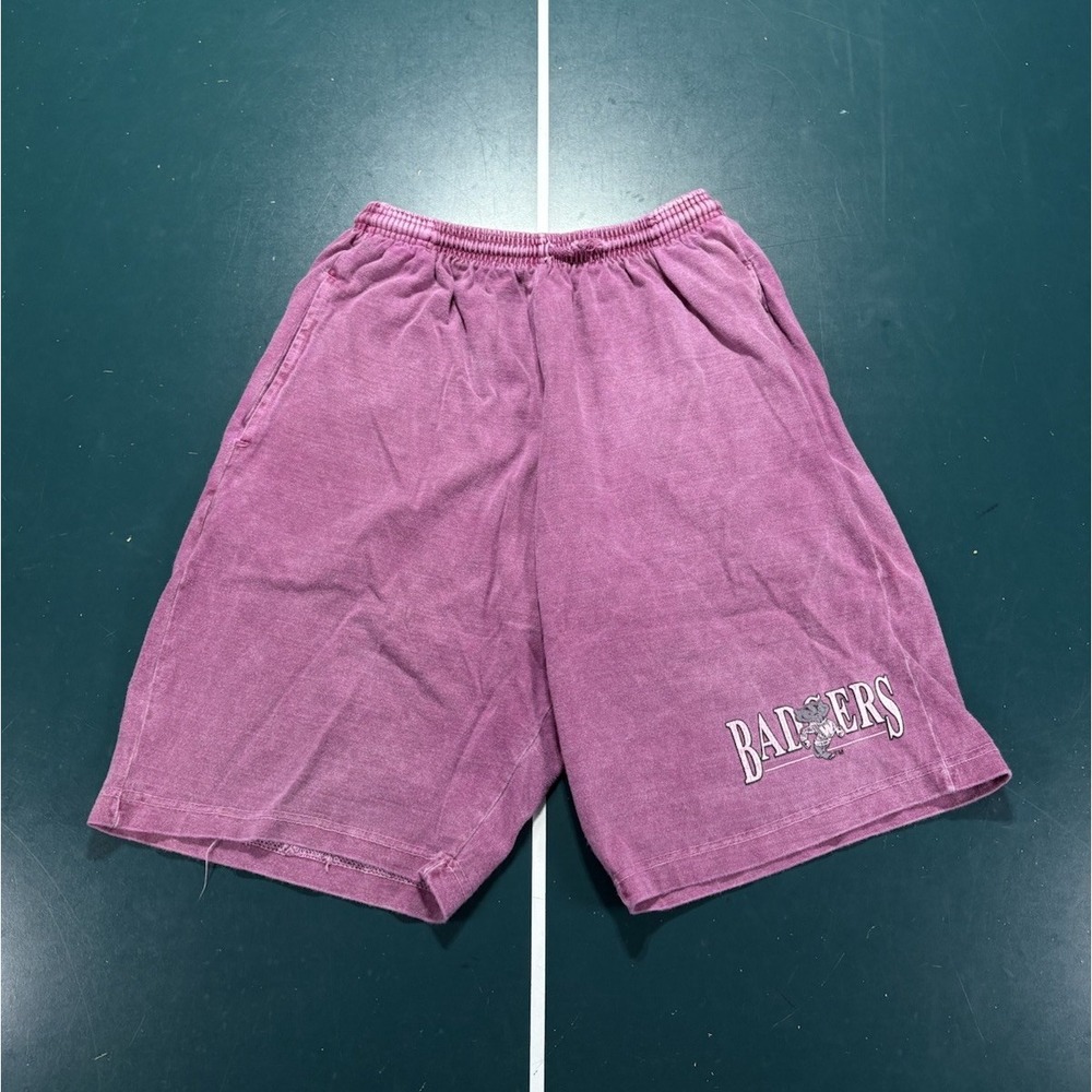 Vintage 80s 90s Wisconsin Badgers Sweat Short Men's Large Cotton Pockets USA